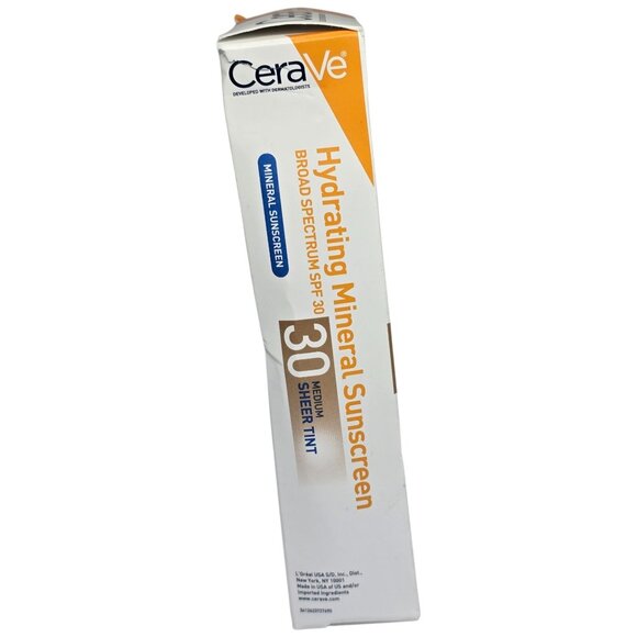 CeraVe Hydrating Mineral Sunscreen SPF 30 Medium Sheer Tint 1.7oz EX 2026 3 Pack - Picture 9 of 10